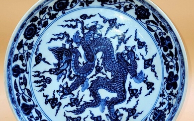 Xuande Mark & Possiby Period Chinese Blue & White Plate