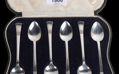 A cased set of 6 George VI silver teaspoons, Angora Silver P...