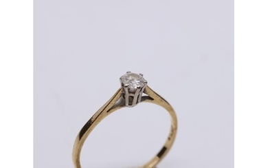 A diamond solitaire ring approx. 0.9 grams, showing as finge...