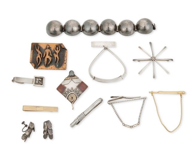 A group of Modernist-style jewelry