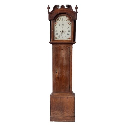 A mahogany longcase clock: the eight-day duration movement s...