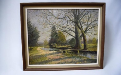 A mid 20th Century oil on board by Norman Brand,...