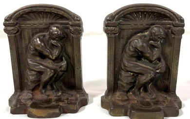 A nice pair of bookends, The Thinker.