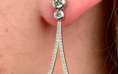 A pair of 18ct gold brilliant-cut diamond earrings, by Theo Fennell.