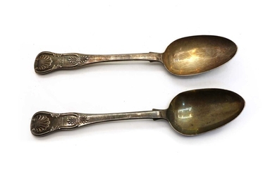 A pair of Kings pattern silver tablespoons