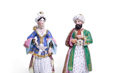 A pair of Porcelaine de Paris Ottoman figures of a...