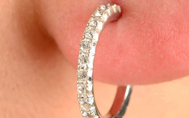A pair of diamond 'Metro' hoop earrings, by Tiffany & Co.