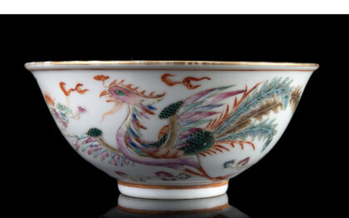 A porcelain bowl, decorated with dragon and phoenix, Guangxu mark and of the period China, Qing dynasty, Guangxu period (1875-1908)...