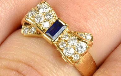 A sapphire and pavé-set diamond bow ring, by Van Cleef & Arpels.