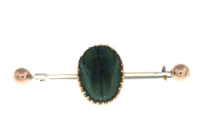 A scarab brooch.
