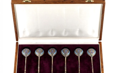 A set of Grachev`s teaspoons in their own case.