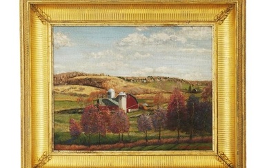 AMERICAN RURAL LANDSCAPE OIL PAINTING BY MARVIN CONE