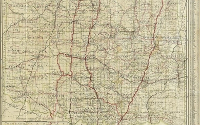 AN ANTIQUE AUTOMOBILE MAP, "Clason's Guide Map of