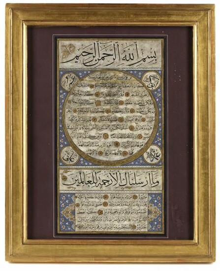 AN OTTOMAN HILYA, SIGNED ABD'ULLAH AL-TUFFIGH IN