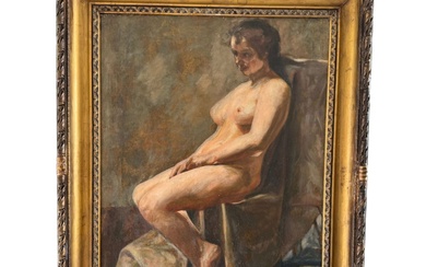 ANONIMO Seated nude woman
