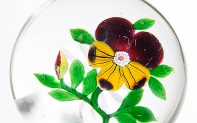 ANTIQUE BACCARAT PANSY PAPERWEIGHT