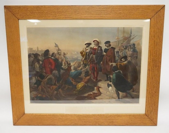 ANTIQUE ENGRAVING OF CHRISTOPHER COLUMBUS