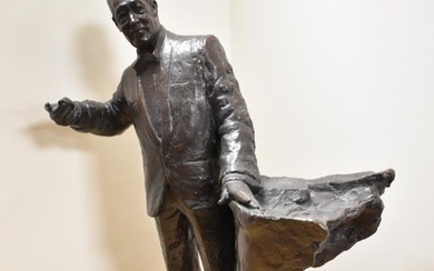 After Nicholas Dimbleby (b.1946, British), a bronze study, Duke Ellington, maquette for Soho Square