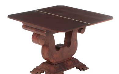 American Empire Flame Mahogany Games Table, Mid-19th Century and Later