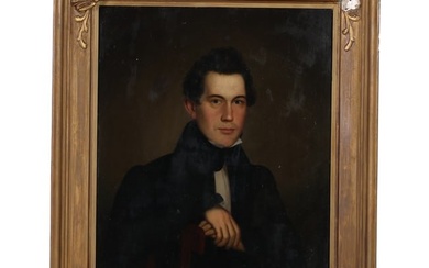 American School 19C. Antique Portrait Oil Painting