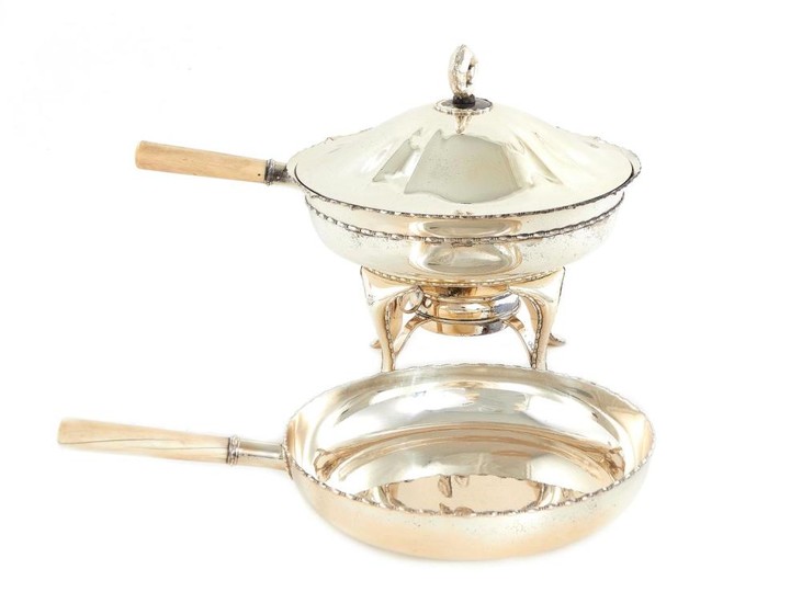 American silver chafing dish on lampstand, Tiffany & Co