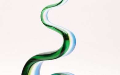 An Art Glass Spiral Form Sculpture (H39cm)