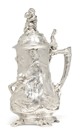 An Art Nouveau Silver-Plated Jug, Possibly Belgian, Circa 1900