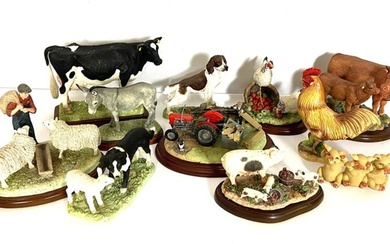 An assortment of Border Fine Art farm figures, and other birds and animals, including a Tractor