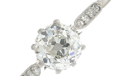An early 20th century palladium old-cut diamond single-stone ring.