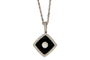 An enamel and diamond ‘Nuit Noire’ pendant necklace,...
