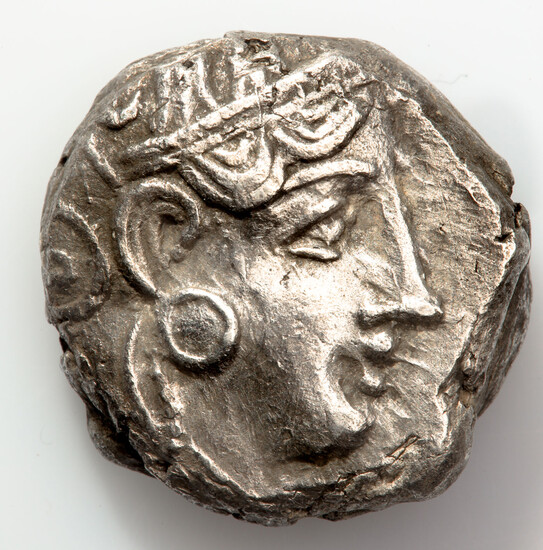 Ancient Greek silver tetradrachm of Athens, ca. 4th century B.C.E.