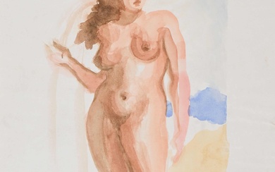André DERAIN (1880-1954) "Nu" aquarelle cachet bas gauche 36.5 x 19 cm (papier ondulé et...
