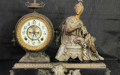 Antique Ansonia Figural Mantel Clock, Victory Model