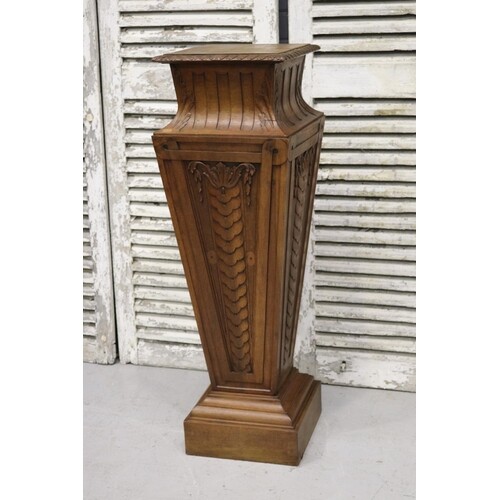 Large Antique French walnut tapering jardiniere stand, well ...
