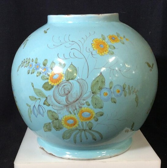 Antique Hand Painted French Floral Ceramic, France