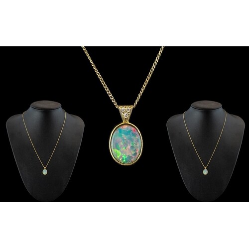 Antique Period - 19th Century Attractive 15ct Gold Opal and ...
