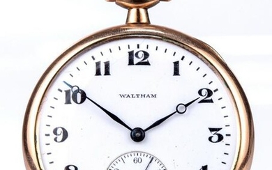 Antique Waltham 17J Open Faced Pocket Watch