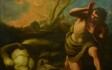 Antonio Balestra (1666 - 1740) CAINO E ABELE olio su tela, cm 169,5x199...