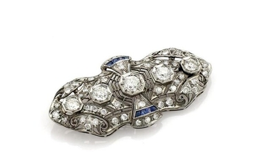 Art Deco Diamond Filigree Pin / Brooch 1920's