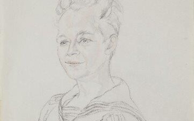 Athene Andrade, British 1908-1973- Portrait studies from WWII; pencil and watercolour on paper, variously signed and inscribed, 56 x 38.3 cm (max.) (5) (unframed) (ARR)