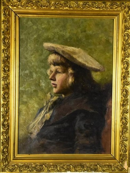 Attributed Iwan Trusz Oil Painting Portrait of Boy