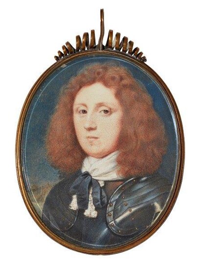 Attributed to John Hoskins, English 1589-1664- Portrait...