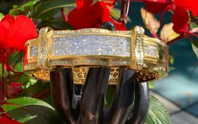 BLING 14k diamond bangle bracelet with princess cuts