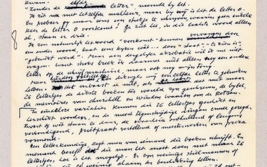 BOON, Louis Paul "Zonder letter o". Donderdag [1 oktober 1970] Handschrift, 4to: 1 p. "Jaren...