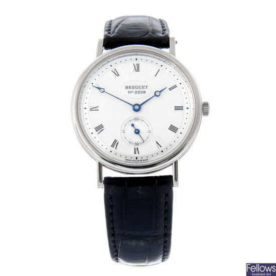 BREGUET - an 18ct white gold Classique 3910 wrist watch, 34mm.