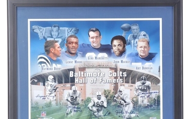 Baltimore Colts Hall Of Famers Signed Framed Giclée Print With Marchetti, More