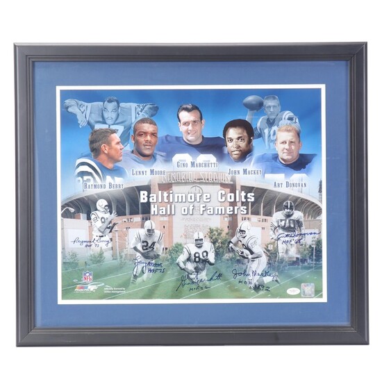 Baltimore Colts Hall Of Famers Signed Framed Giclée Print With Marchetti, More