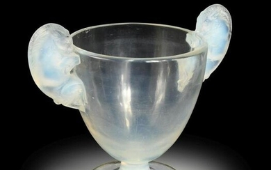 Beliers, an R. Lalique opalescent glass vase, designed circa 1925
