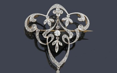 Belle Époque brooch with Antique-cut diamonds and
