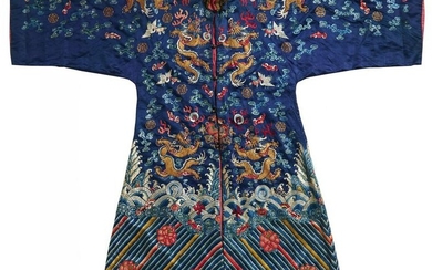 Blue-ground dragon robe for the Chinese opera